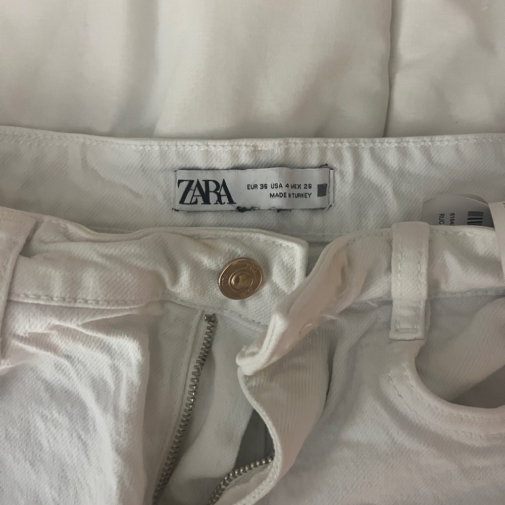Zara Off-White Denim with Gold Accent